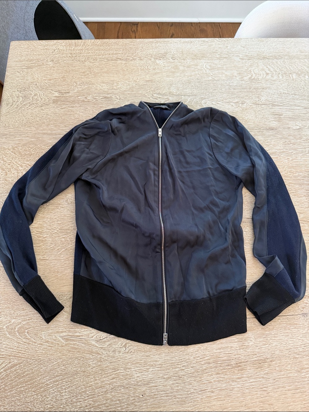 rag & bone Navy and Black Bomber Jacket